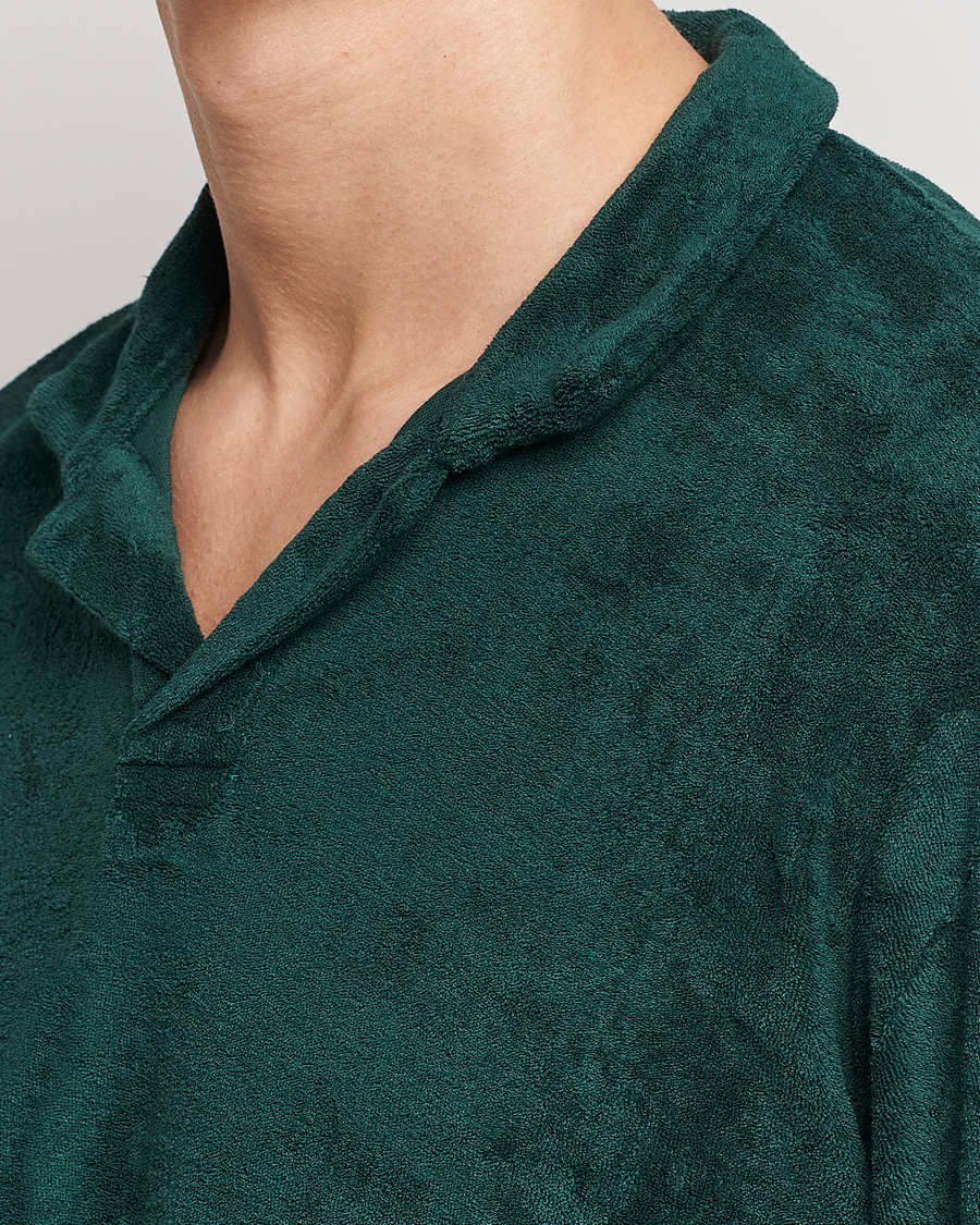 Herren | Pullover | Orlebar Brown | Terry Long Sleeve Polo Racing Green