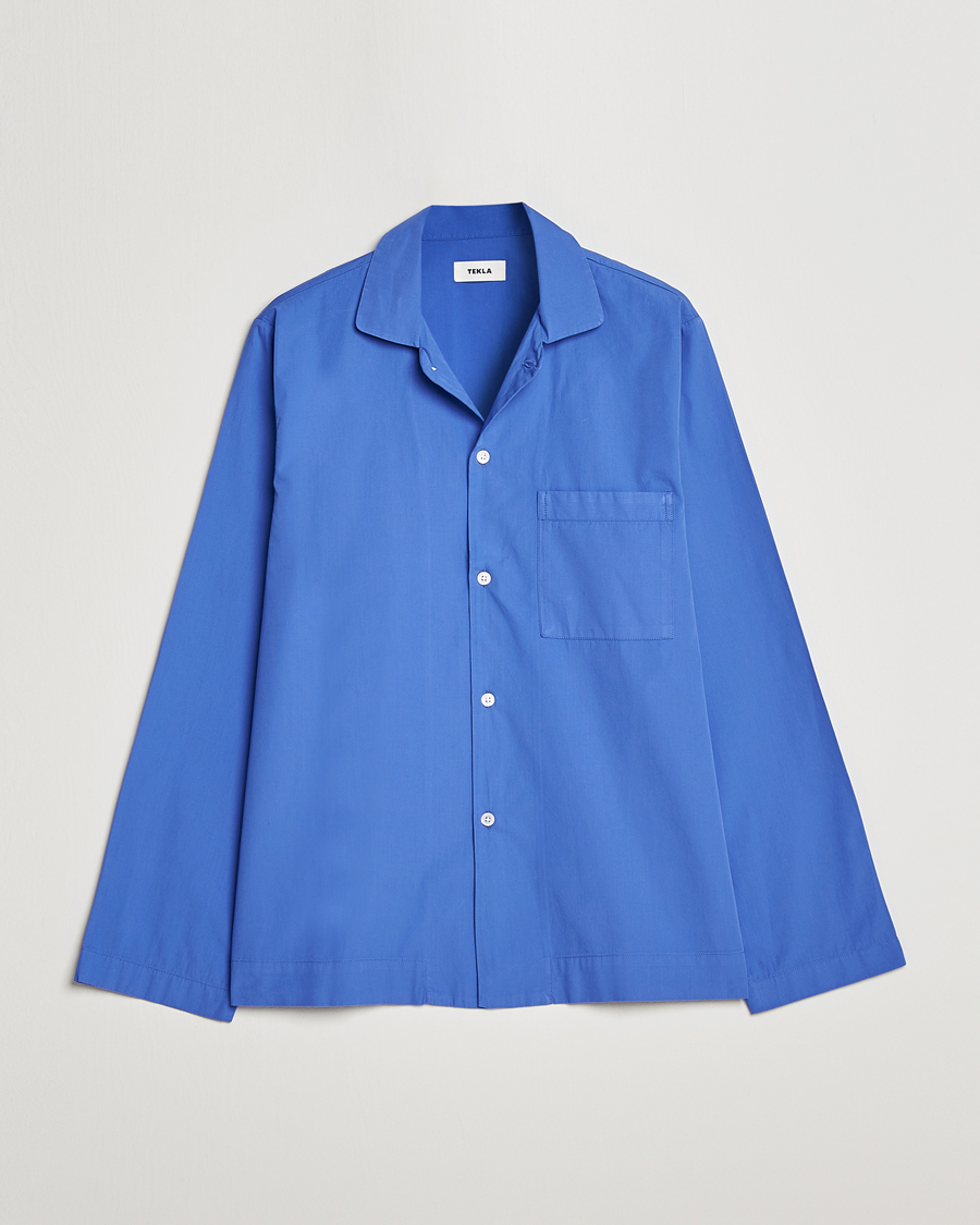 Herren | Tekla Poplin Pyjama Shirt Royal Blue | Tekla | Poplin Pyjama Shirt Royal Blue