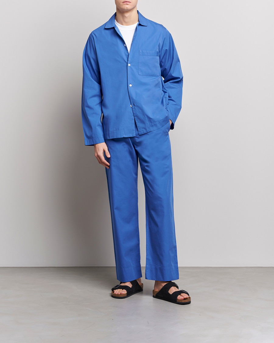 Herren | Tekla Poplin Pyjama Shirt Royal Blue | Tekla | Poplin Pyjama Shirt Royal Blue