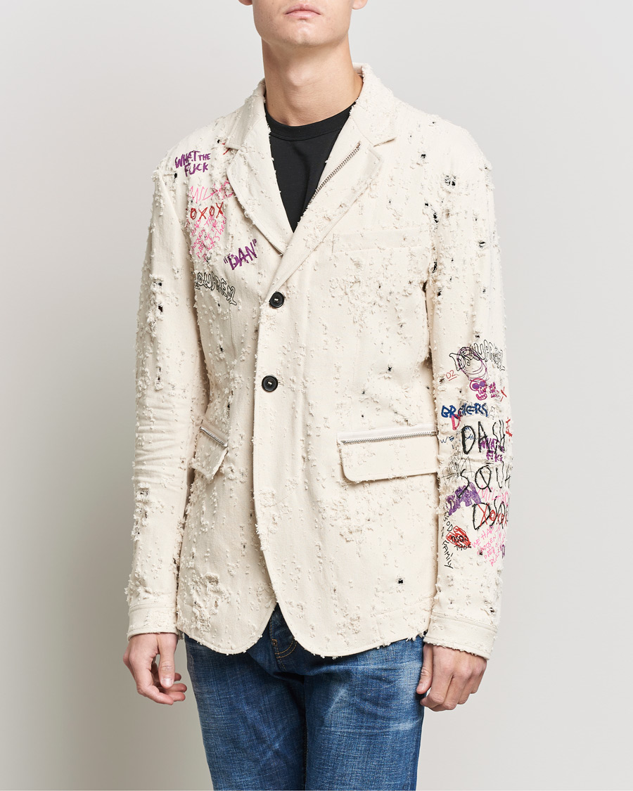 Herren | Sakkos | Dsquared2 | Painted Military Blazer Light Beige
