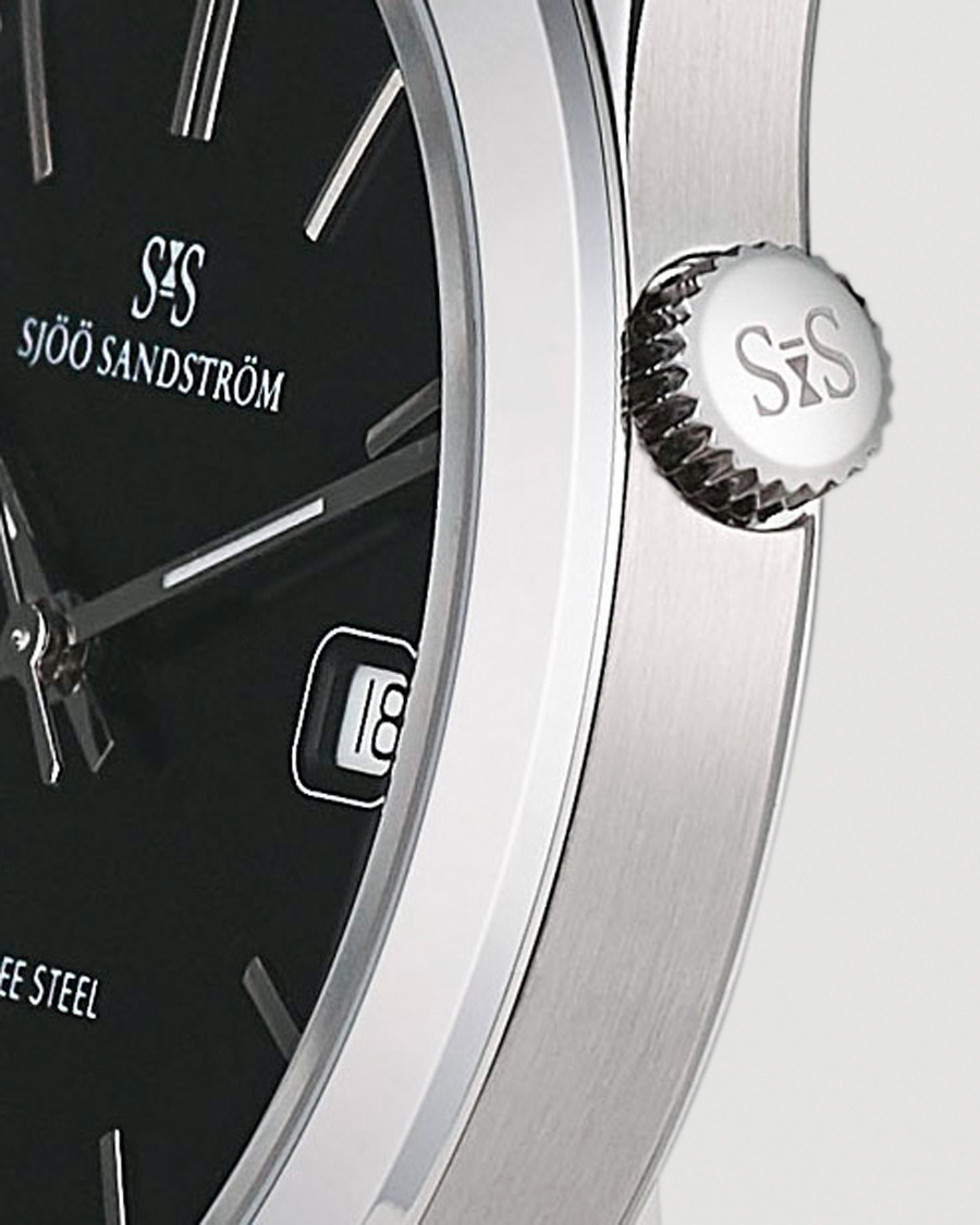 Herren | Sjöö Sandström Jubilee Steel Quartz 40mm Black/Black Calf | Sjöö Sandström | Jubilee Steel Quartz 40mm Black/Black Calf
