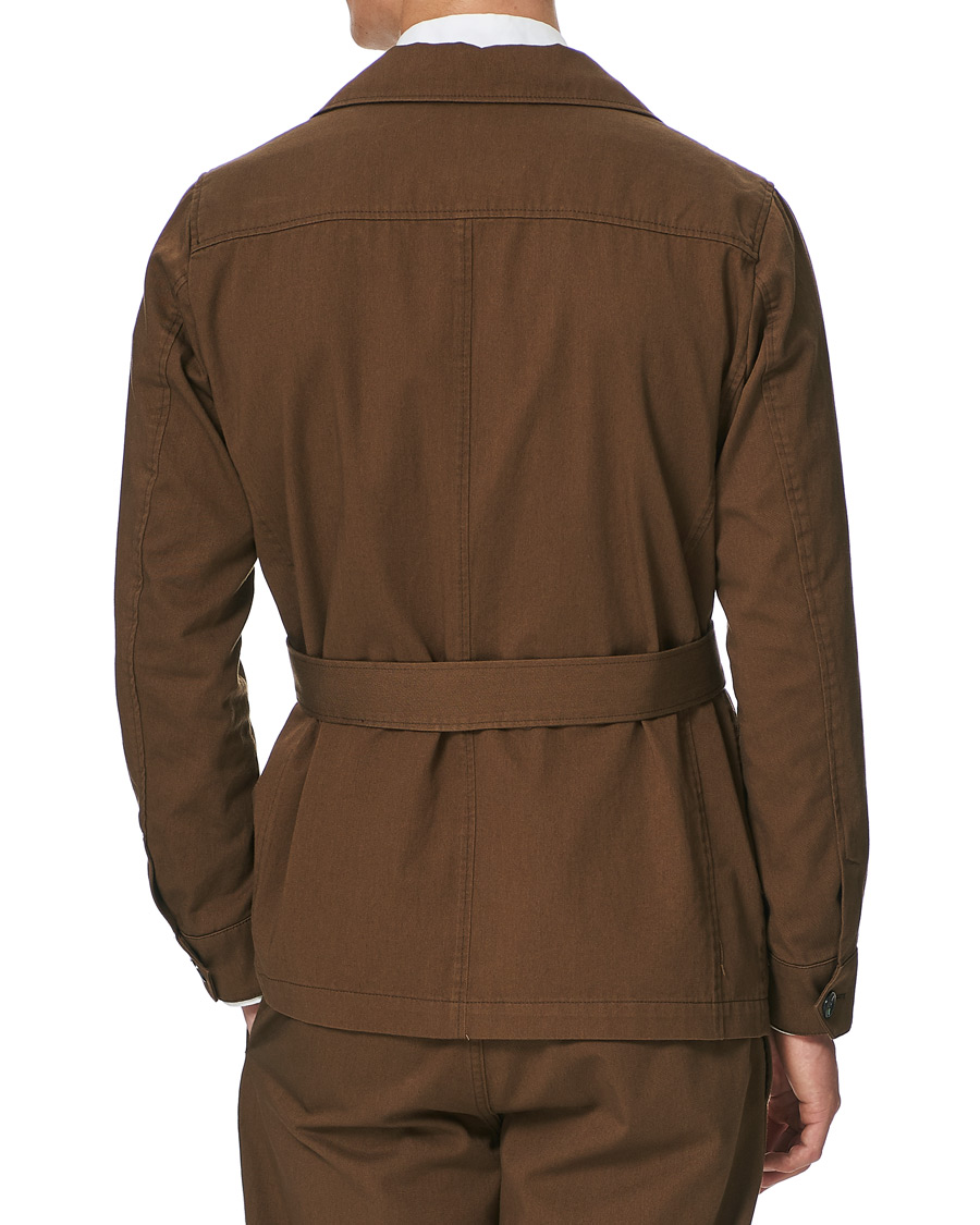 Herren | Hemden | Oscar Jacobson | Westwood Washed Cotton Shirt Jacket Army Brown