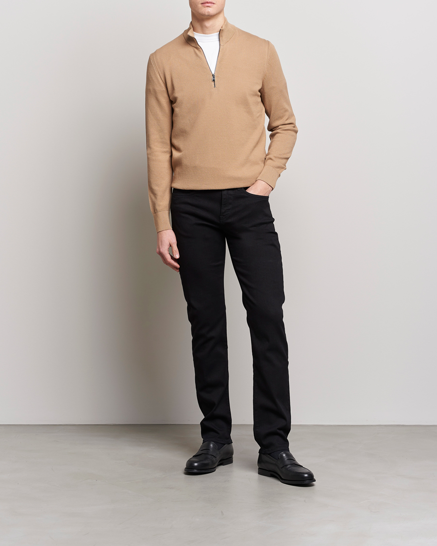 Herren | Pullover | BOSS BLACK | Ebrando Half-Zip Medium Beige
