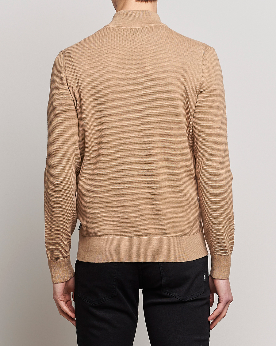 Herren | Pullover | BOSS BLACK | Ebrando Half-Zip Medium Beige