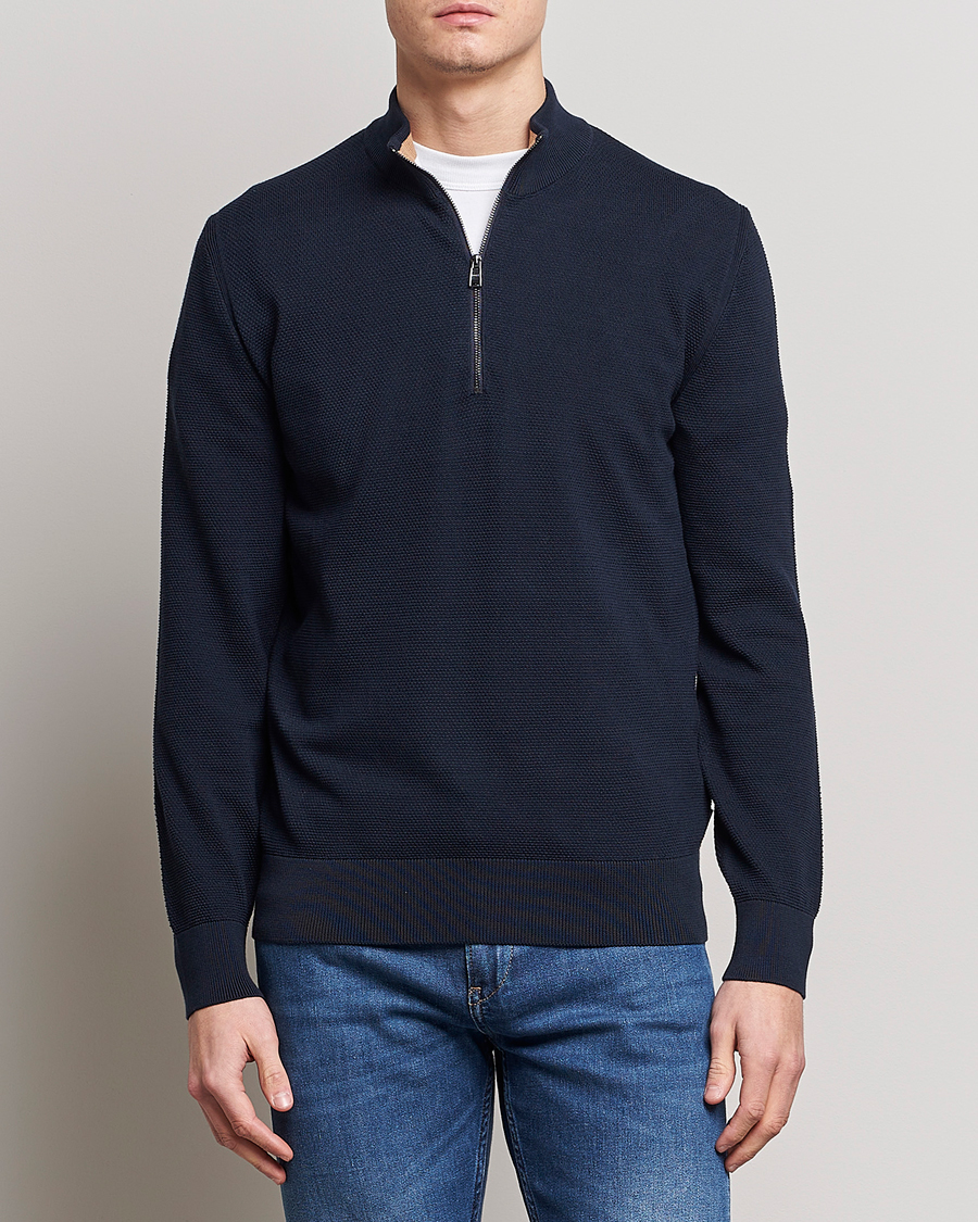 Herren | Pullover | BOSS BLACK | Ebrando Half-Zip Dark Blue