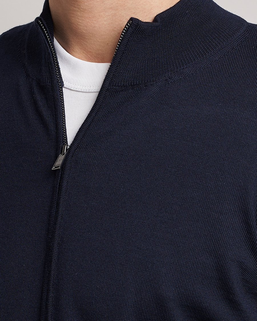 Herren | Pullover | BOSS BLACK | Balonso Full-Zip Sweater Dark Blue