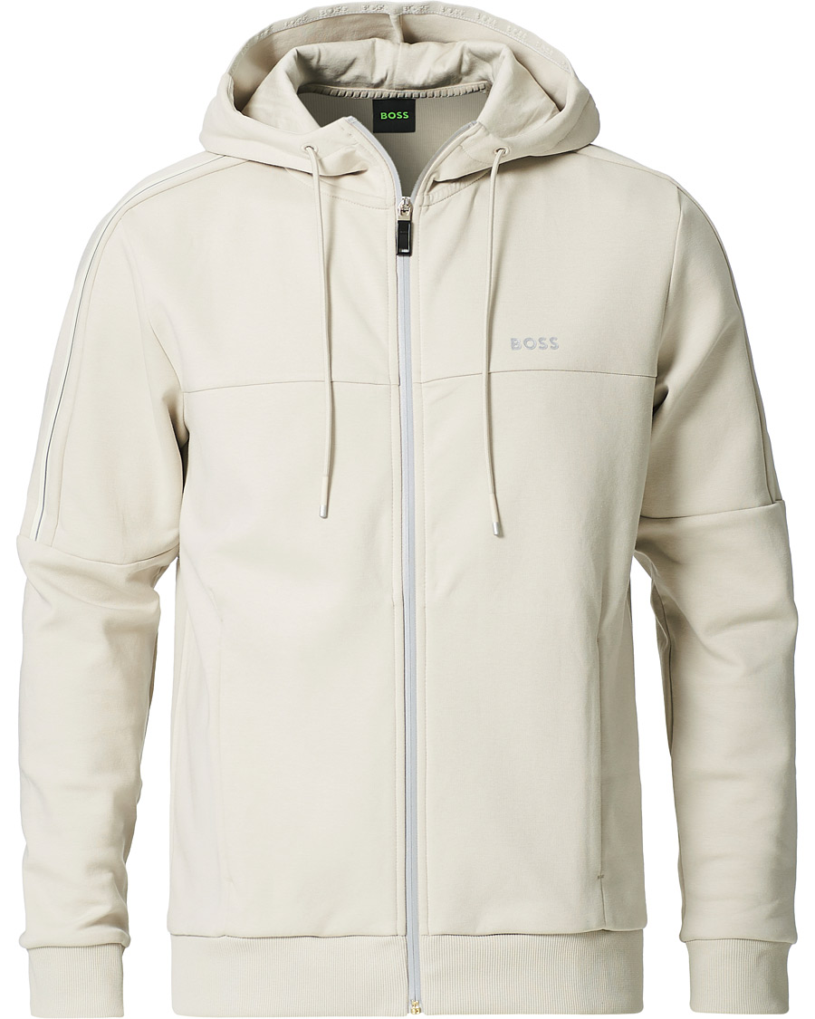 Herren | Pullover | BOSS GREEN | BOSS Athleisure Saggy Full Zip Hoodie Light Beige