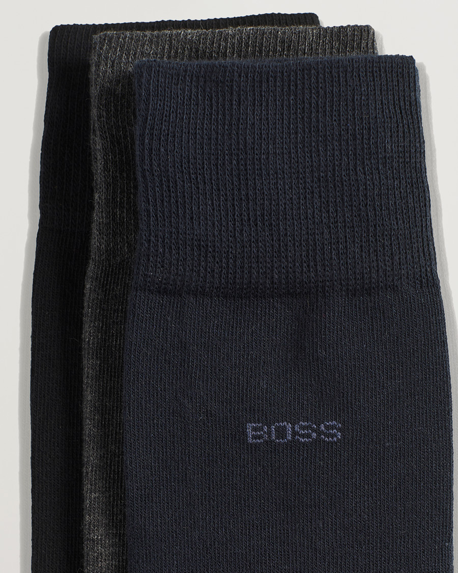 Herren | Unterwäsche | BOSS BLACK | 3-Pack RS Uni Socks Navy/Black/Grey