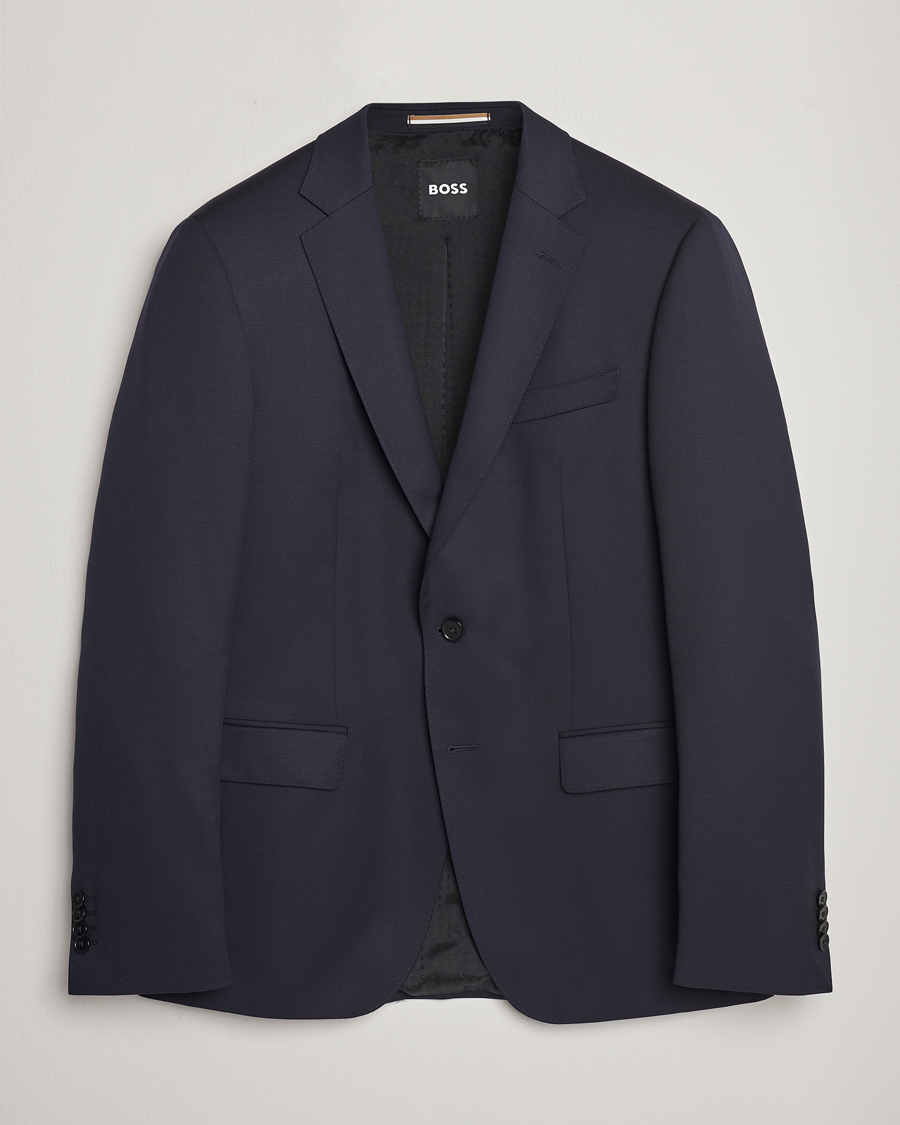 Herren | Sakkos | BOSS BLACK | Huge Slim Fit Wool Blazer Dark Blue