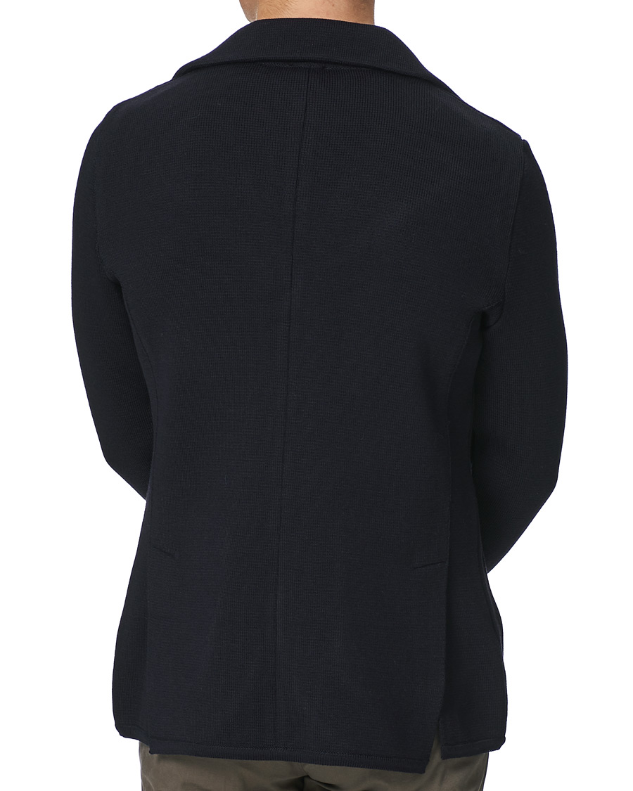 Herren | Sakkos | Stenströms | Milano Knitted Merino Blazer Navy