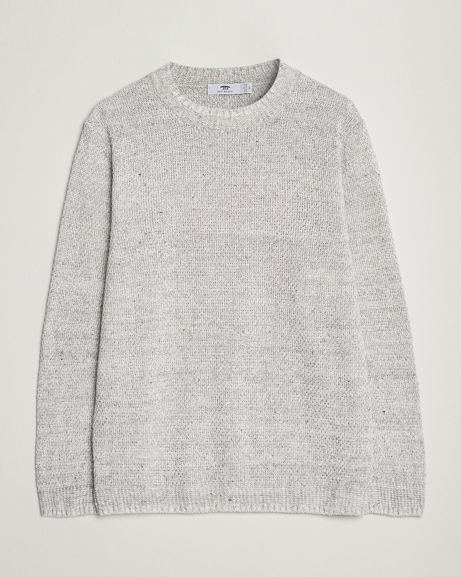 Herren | Pullover | Inis Meáin | Moss Stiched Linen Crew Neck Cream