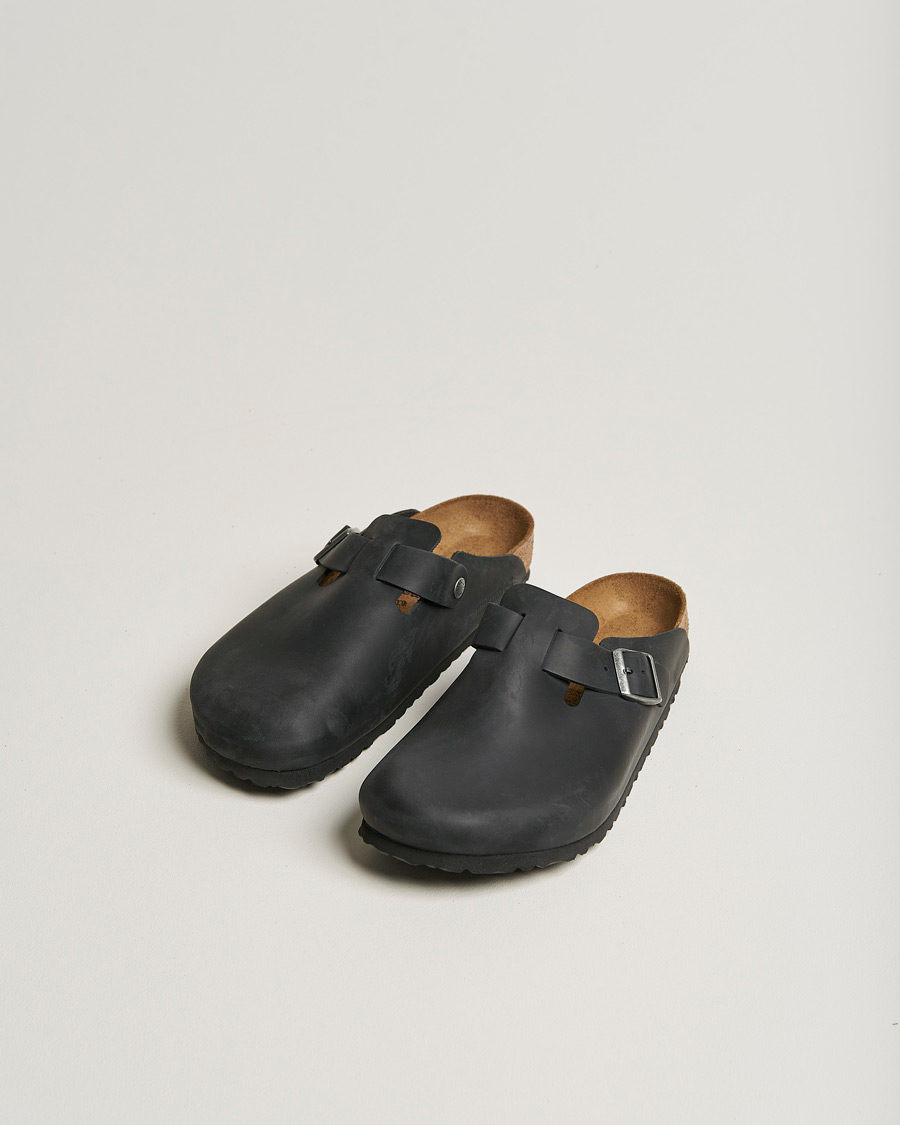 Herren | Hausschuhe & Pantoletten | BIRKENSTOCK | Boston Classic Footbed Black Oiled Leather