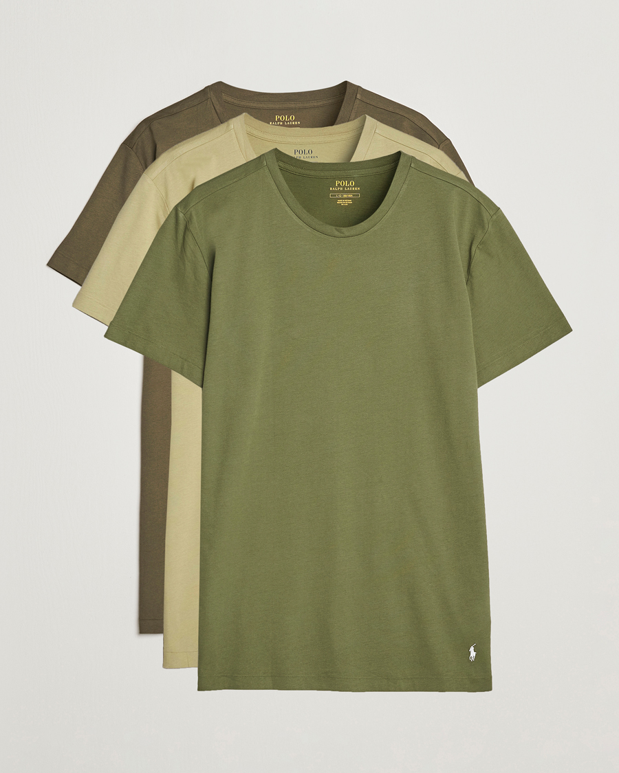 Herren | T-Shirts | Polo Ralph Lauren | 3-Pack Crew Neck T-Shirt Olive/Green/Dark Green