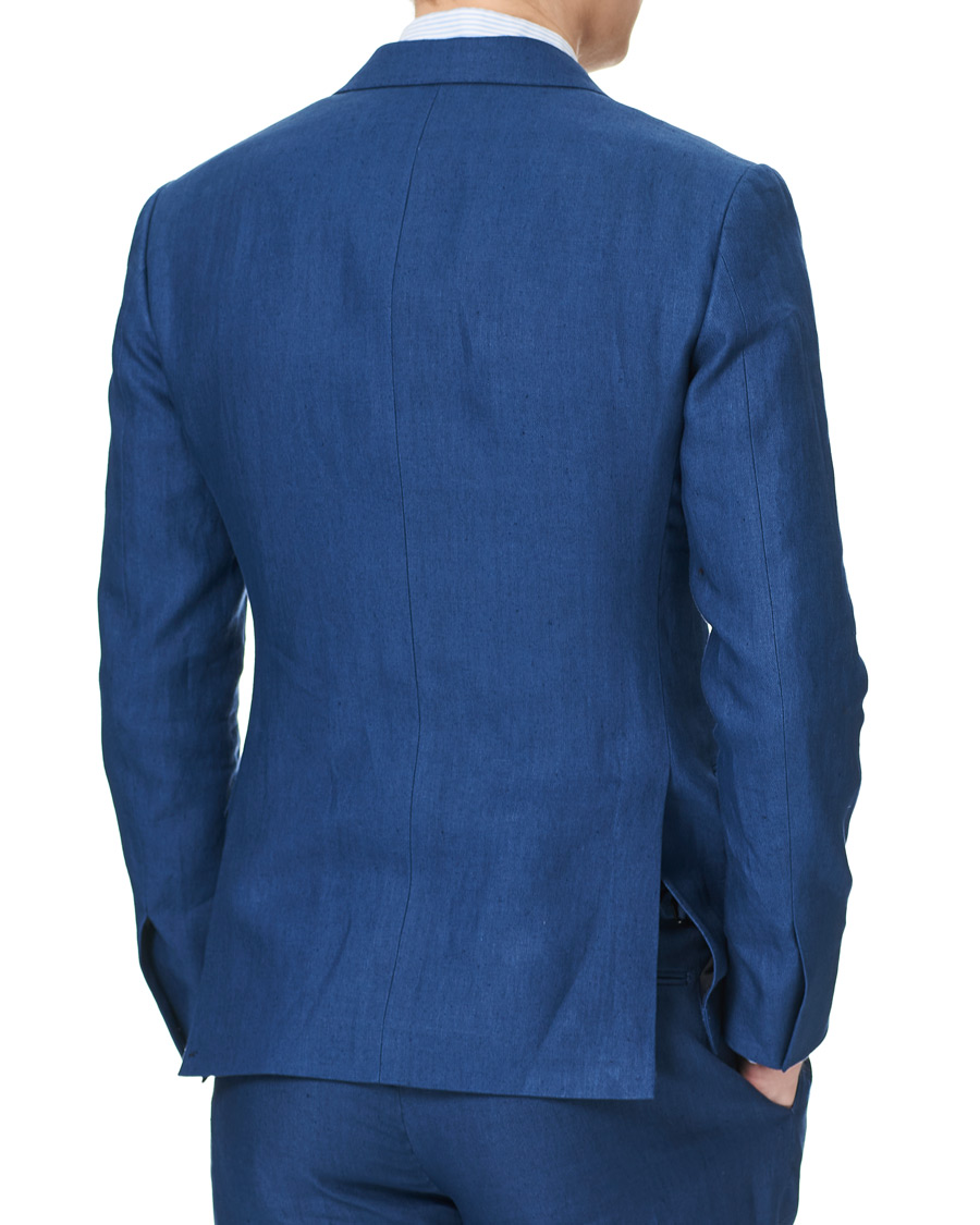 Herren | Sakkos | Ralph Lauren Purple Label | Double Breasted Linen Blazer Medium Blue