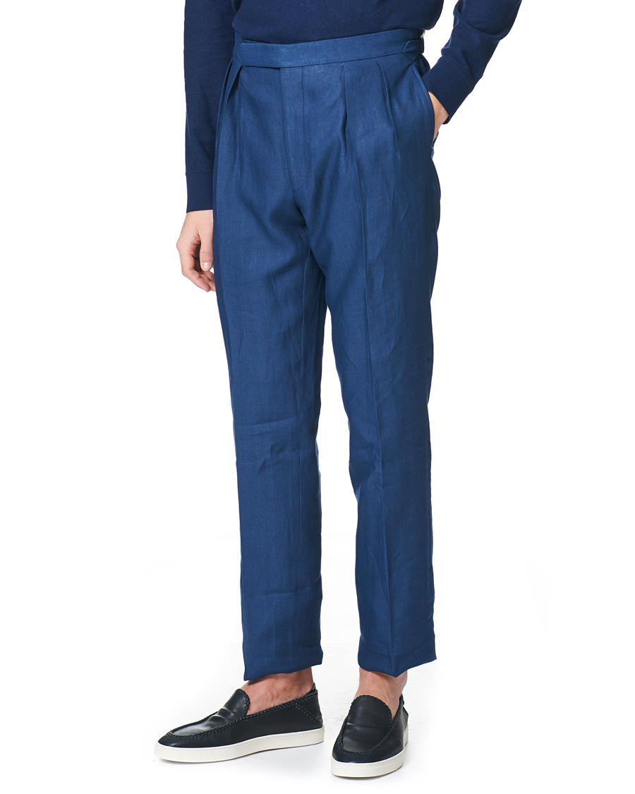 Herren | Hosen | Ralph Lauren Purple Label | Linen Trousers Medium Blue