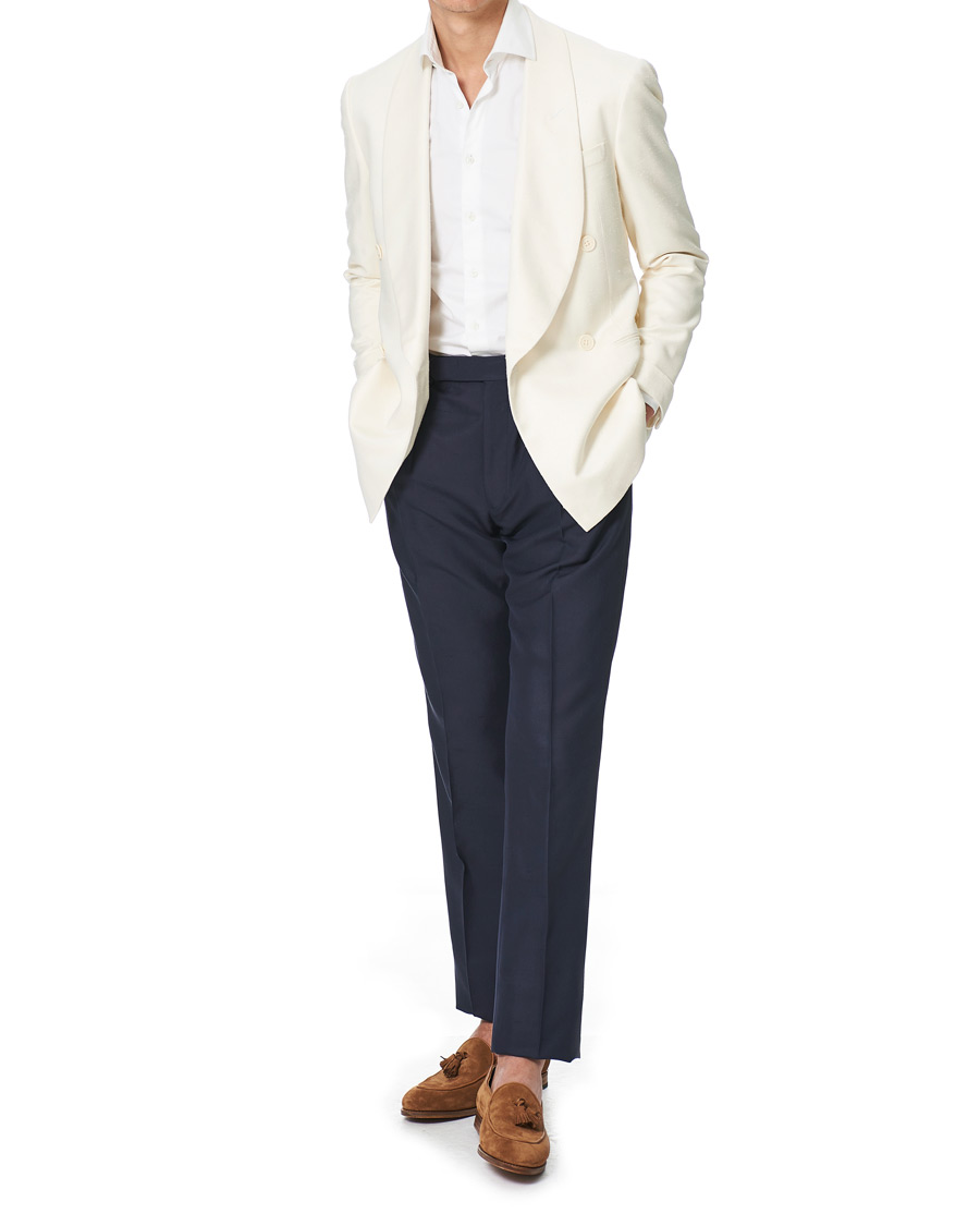 Herren | Sakkos | Ralph Lauren Purple Label | Double Breasted Mulberry Silk Blazer Cream