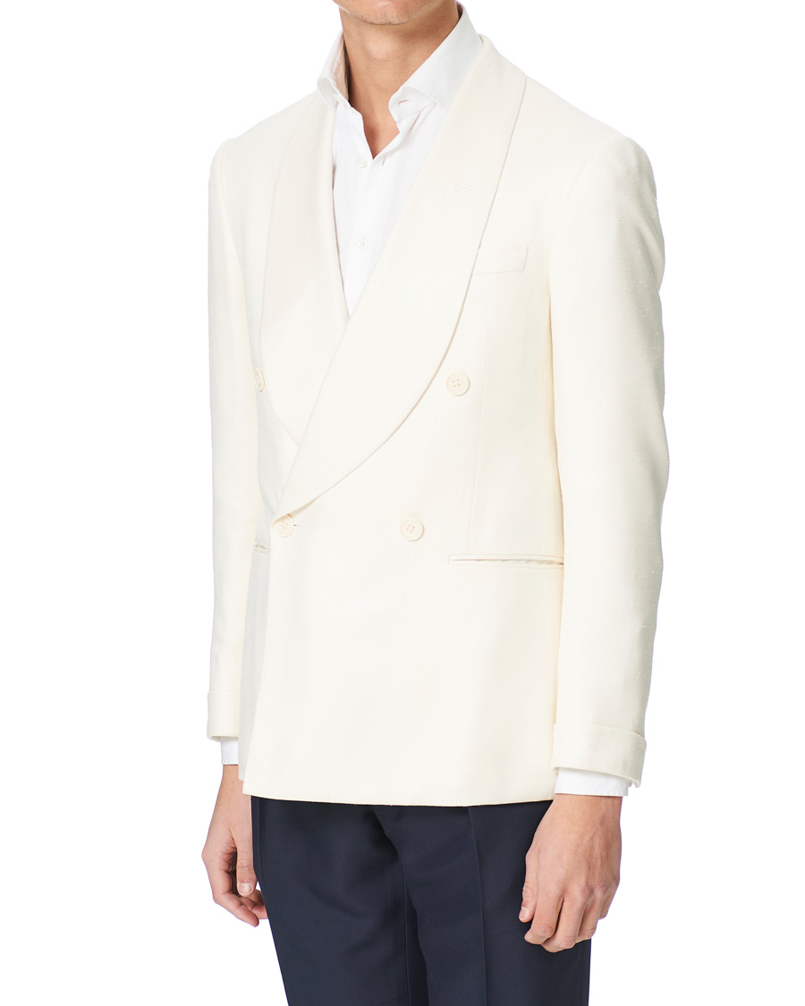 Herren | Sakkos | Ralph Lauren Purple Label | Double Breasted Mulberry Silk Blazer Cream