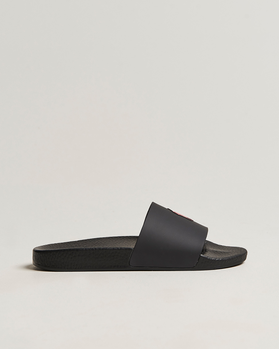 Herren | Polo Ralph Lauren Logo Slides Black | Polo Ralph Lauren | Logo Slides Black