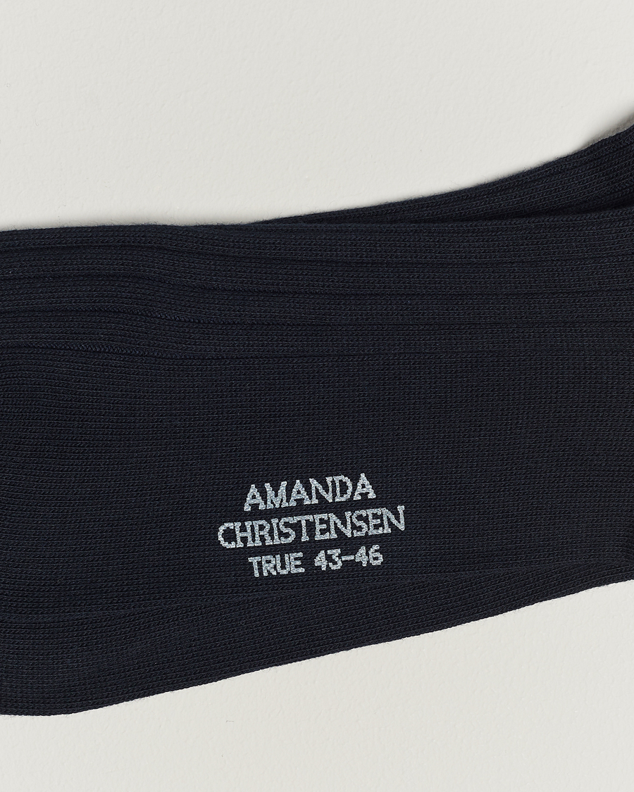 Herren |  | Amanda Christensen | 3-Pack True Cotton Ribbed Socks Dark Navy