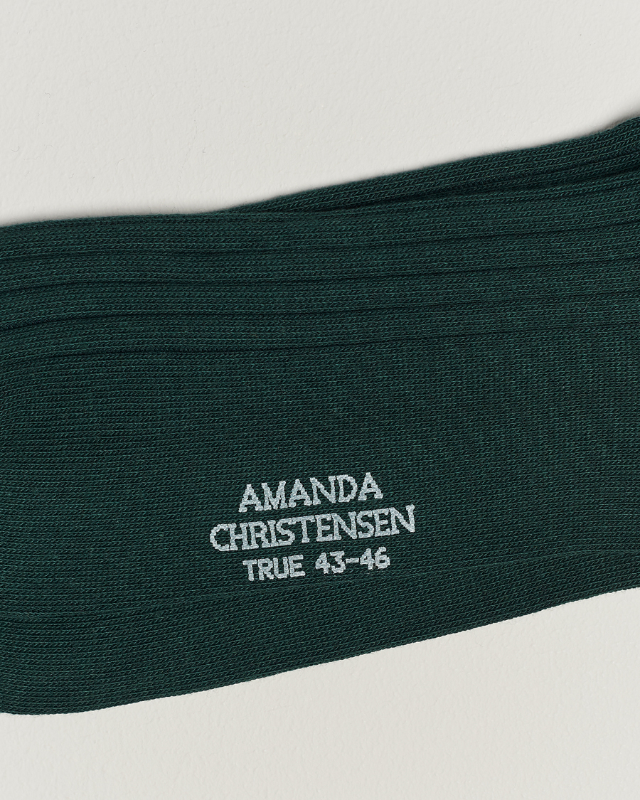 Herren |  | Amanda Christensen | 3-Pack True Cotton Ribbed Socks Bottle Green