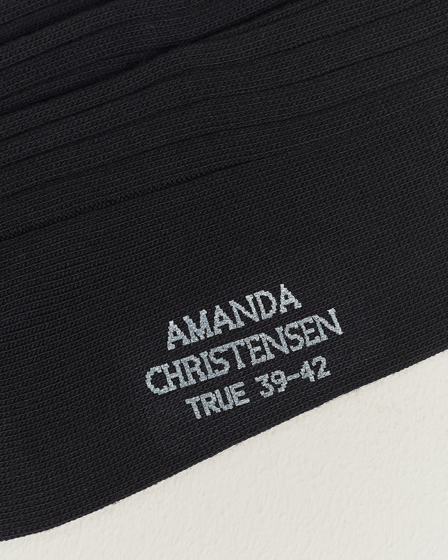 Herren | Amanda Christensen | Amanda Christensen | 3-Pack True Cotton Ribbed Socks Black