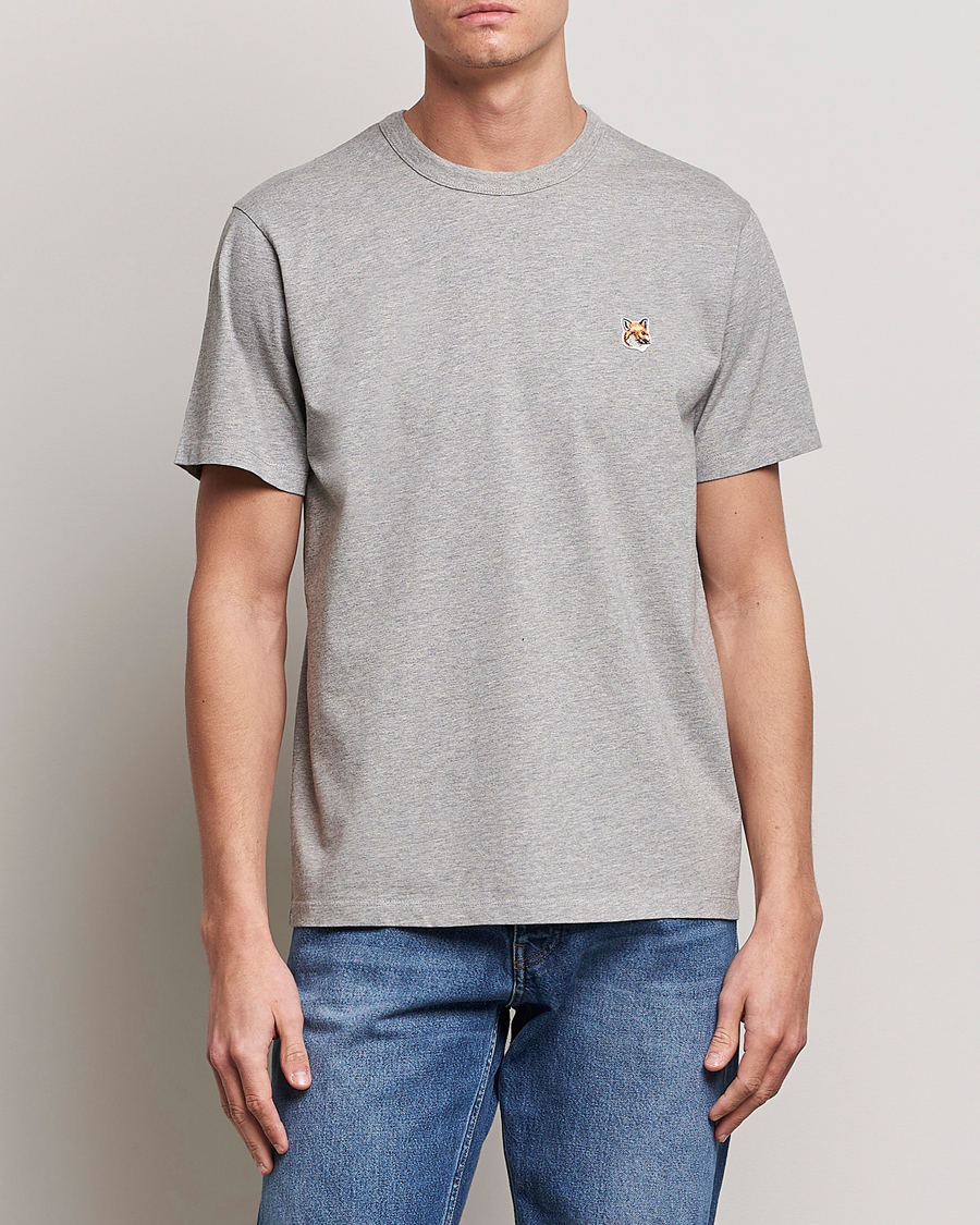 Herren | T-Shirts | Maison Kitsuné | Fox Head Tee Grey Melange