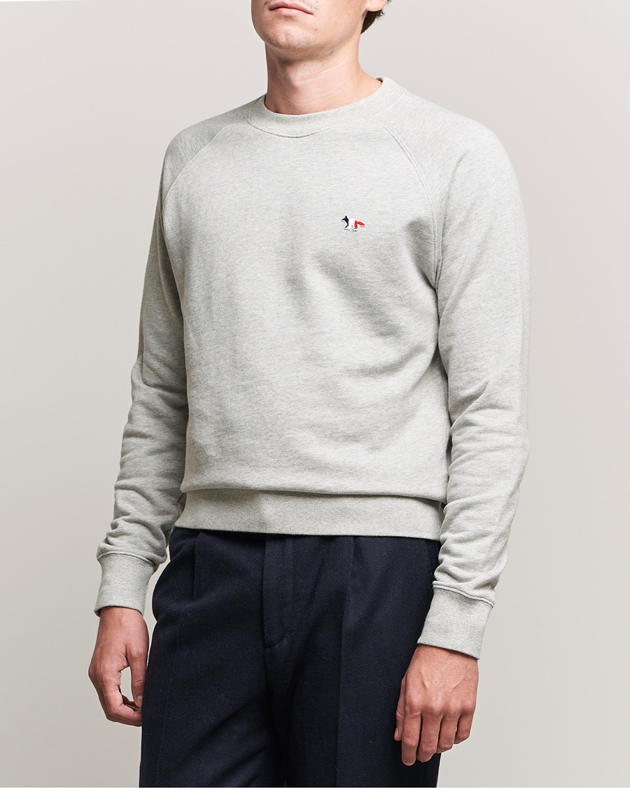 Herren | Graue Sweatshirts | Maison Kitsuné | Tricolor Fox Sweatshirt Grey Melange