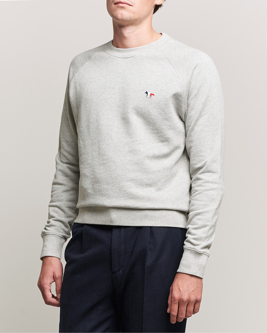 Herren | Pullover | Maison Kitsuné | Tricolor Fox Sweatshirt Grey Melange
