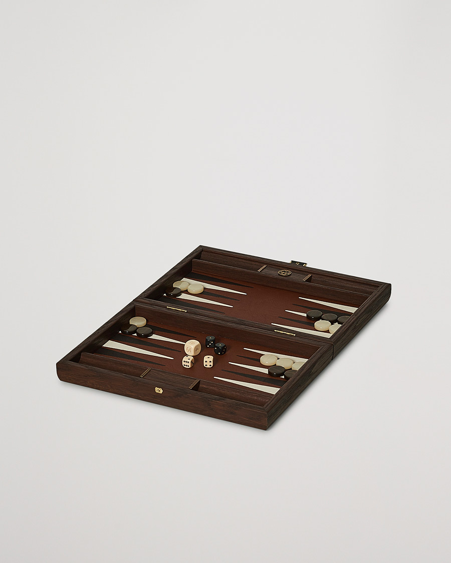 Herren | Spiel und Freizeit | Manopoulos | Small Leatherette Backgammon Set Caramel Brown