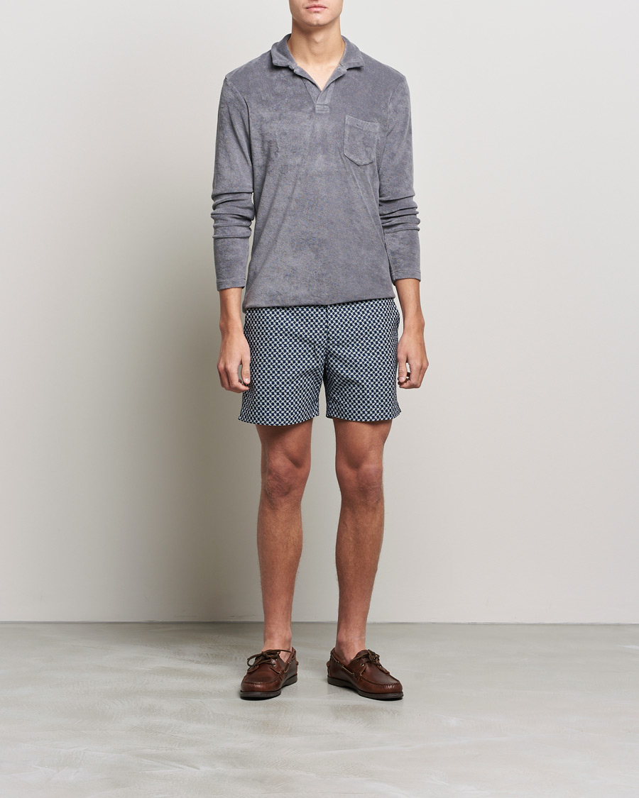 Herren | Pullover | Orlebar Brown | Terry Long Sleeve Polo Granite