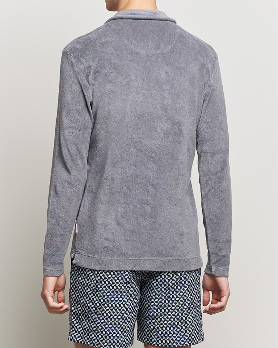 Herren | Pullover | Orlebar Brown | Terry Long Sleeve Polo Granite