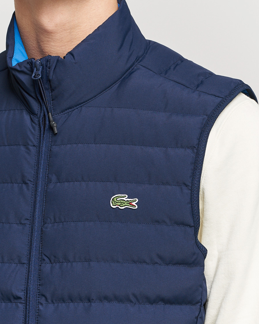 Herren | Westen | Lacoste | Lightweight Water-Resistant Quilted Zip Vest Navy Blue