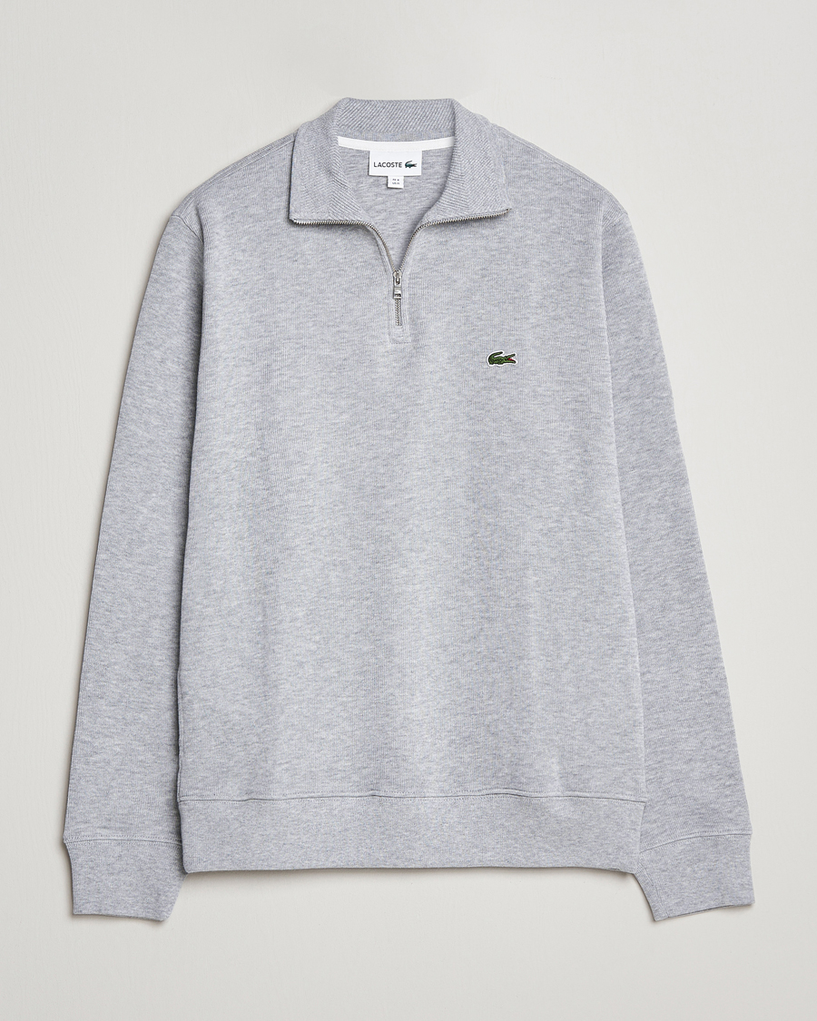 Herren | Pullover | Lacoste | Rib Interlock Half Zip Silver Chine