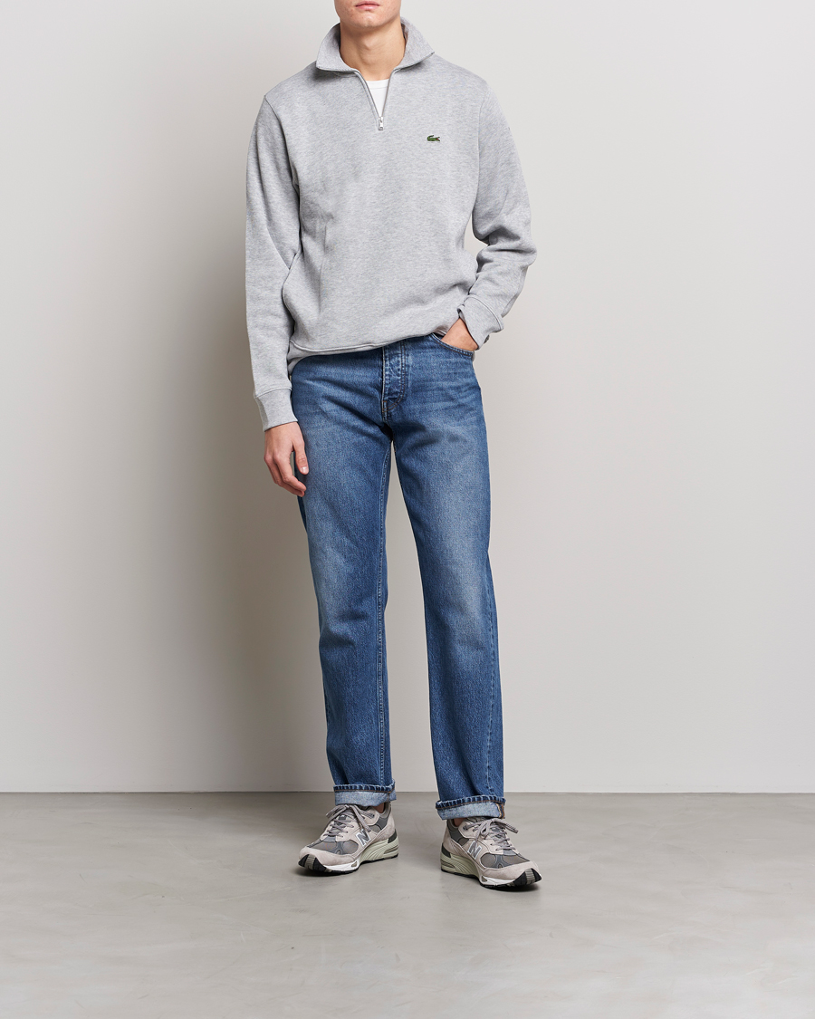 Herren | Pullover | Lacoste | Rib Interlock Half Zip Silver Chine