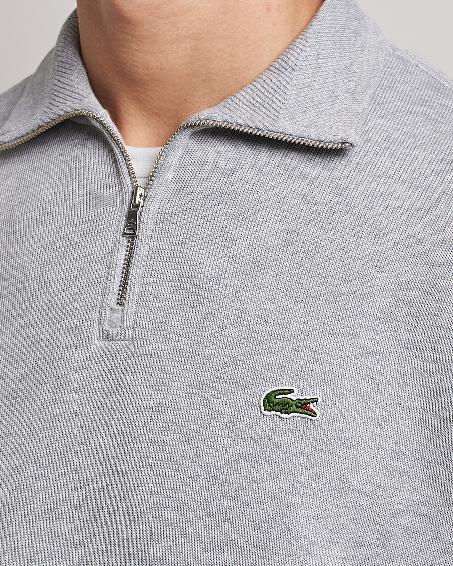 Herren | Pullover | Lacoste | Rib Interlock Half Zip Silver Chine