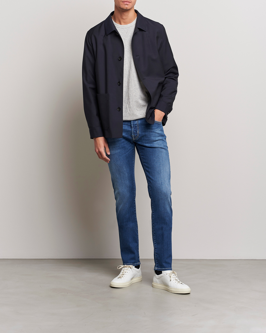 Herren | Jeans | Jacob Cohën | Nick 622 Slim Fit Stretch Jeans Stone Wash