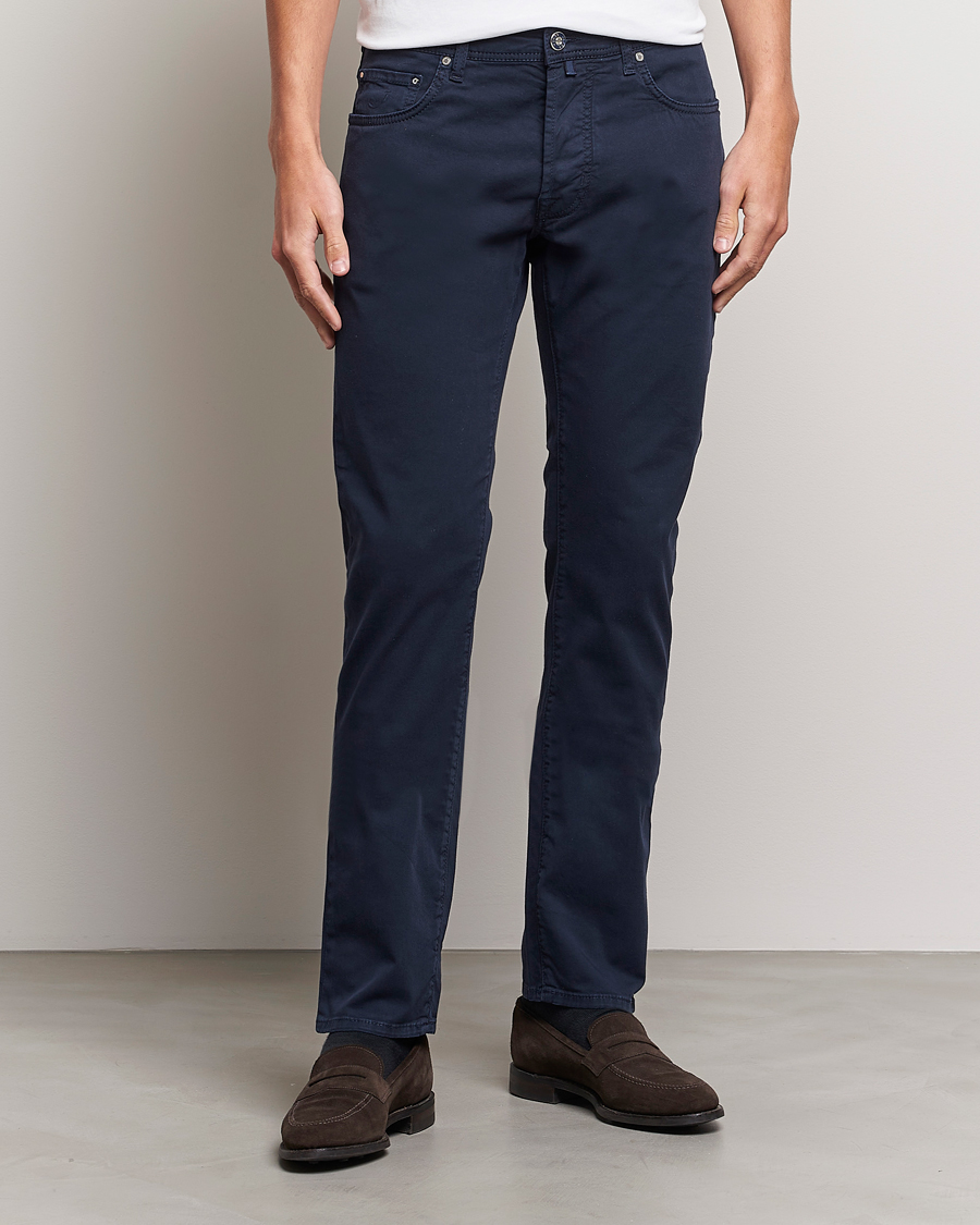 Herren | 5-Pocket-Hosen | Jacob Cohën | Bard Garment Dyed Gabardine Trousers Navy