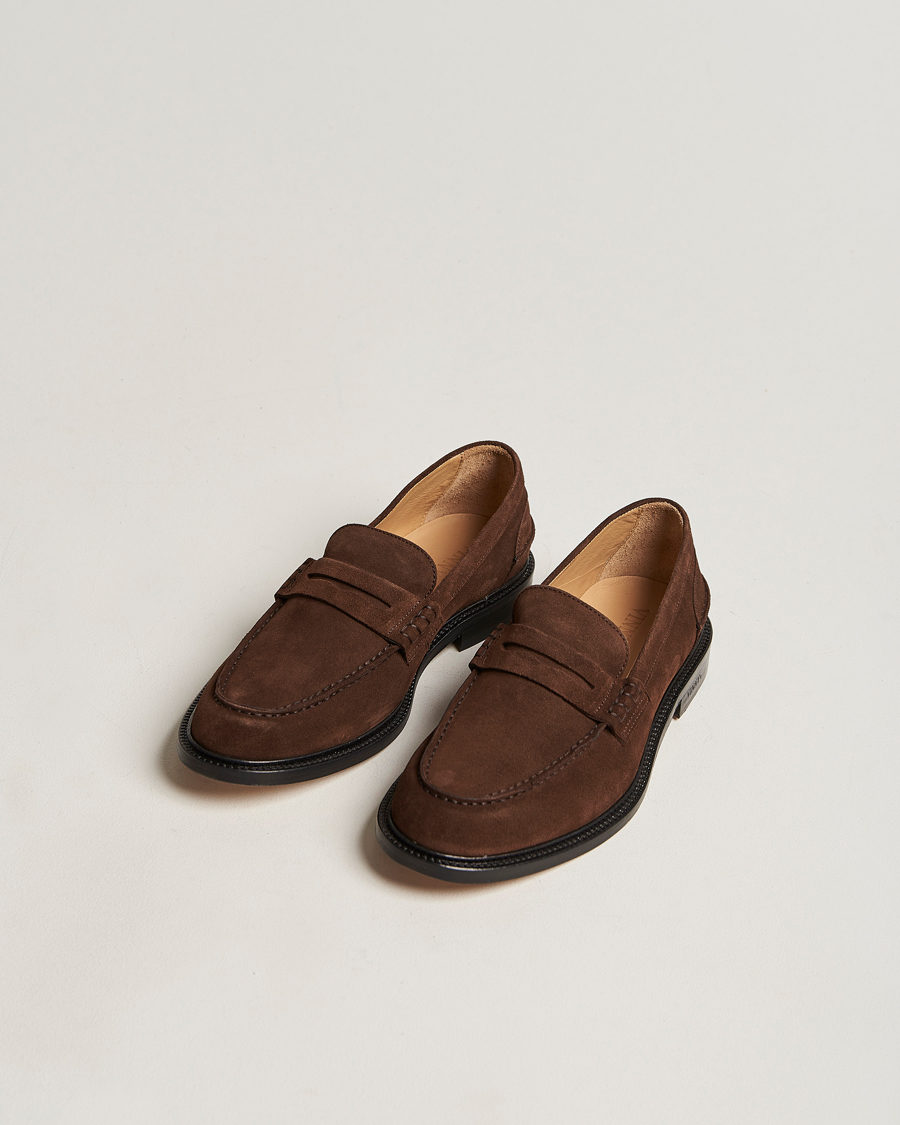 Herren | VINNY's Townee Penny Loafer Dark Brown Suede | VINNY's | Townee Penny Loafer Dark Brown Suede