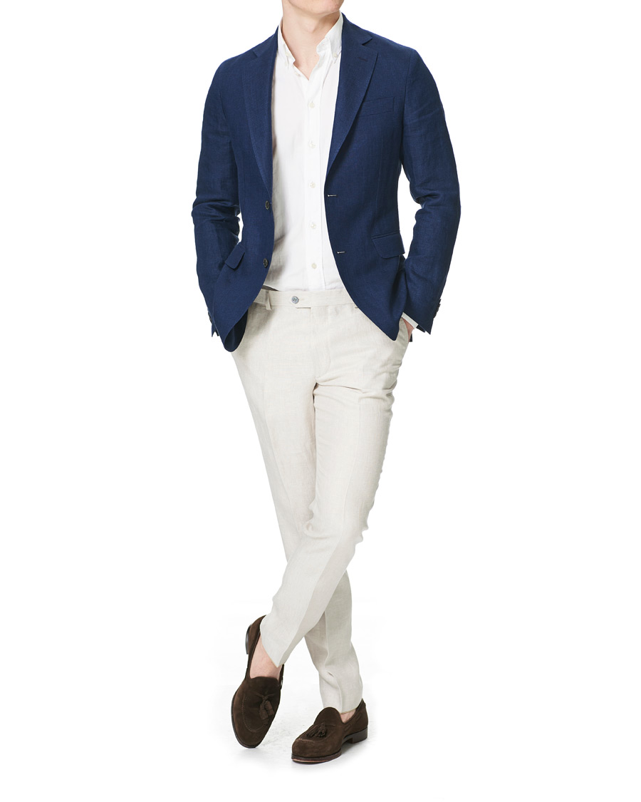 Herren | Hosen | Oscar Jacobson | Denz Linen Trousers Off White