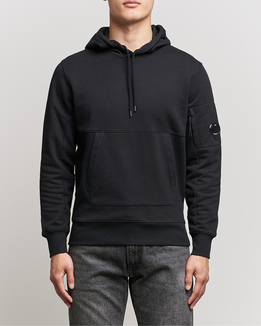 Herren | Pullover | C.P. Company | Diagonal Raised Fleece Hooded Lens Sweatshirt Black