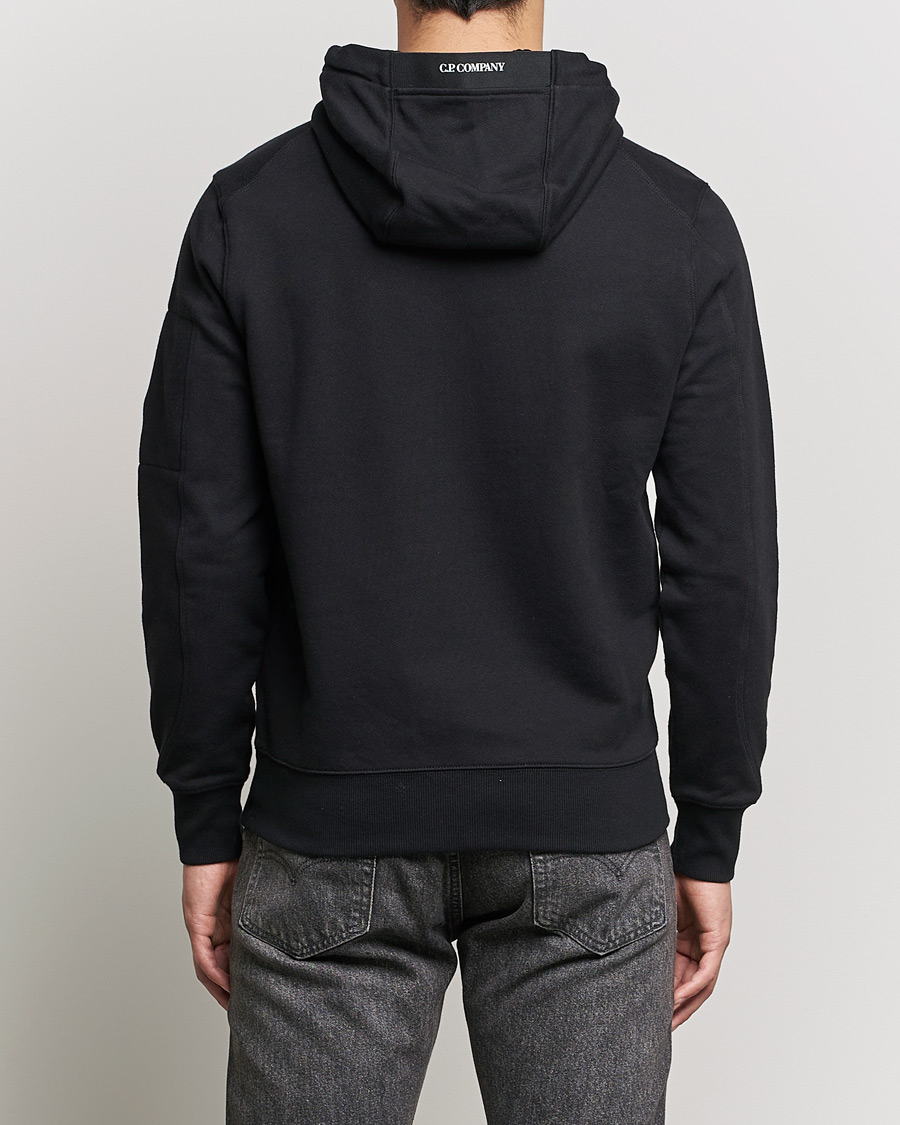 Herren | Pullover | C.P. Company | Diagonal Raised Fleece Hooded Lens Sweatshirt Black