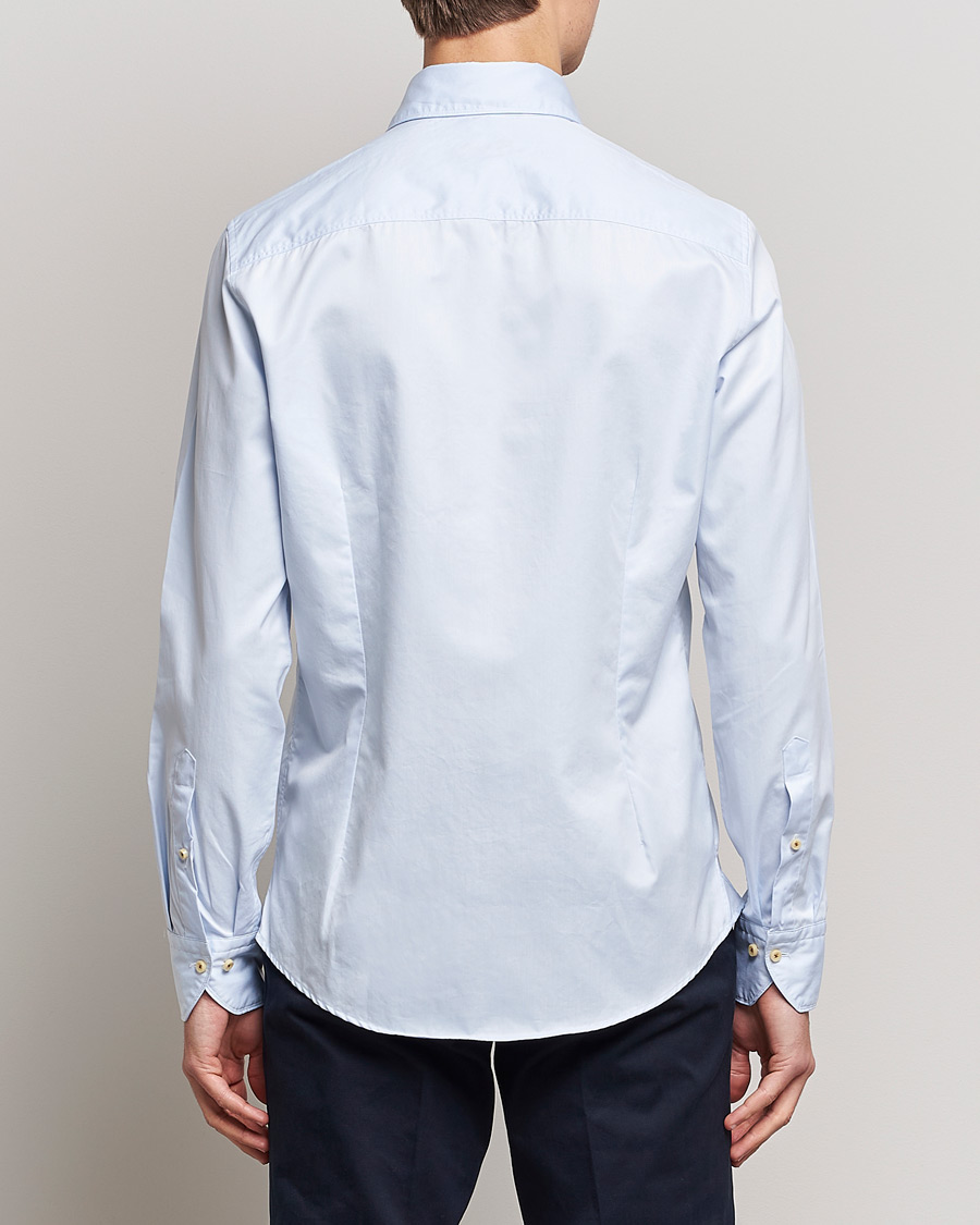 Herren | Hemden | Stenströms | Slimline Washed Cotton Shirt Light Blue