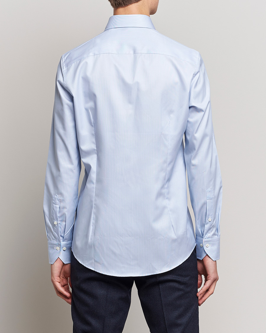 Herren | Hemden | Stenströms | Slimline Micro Stripe Cut Away Shirt Blue