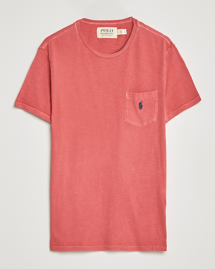 Herren | T-Shirts | Polo Ralph Lauren | Washed Crew Neck Pocket Tee Starboard Red