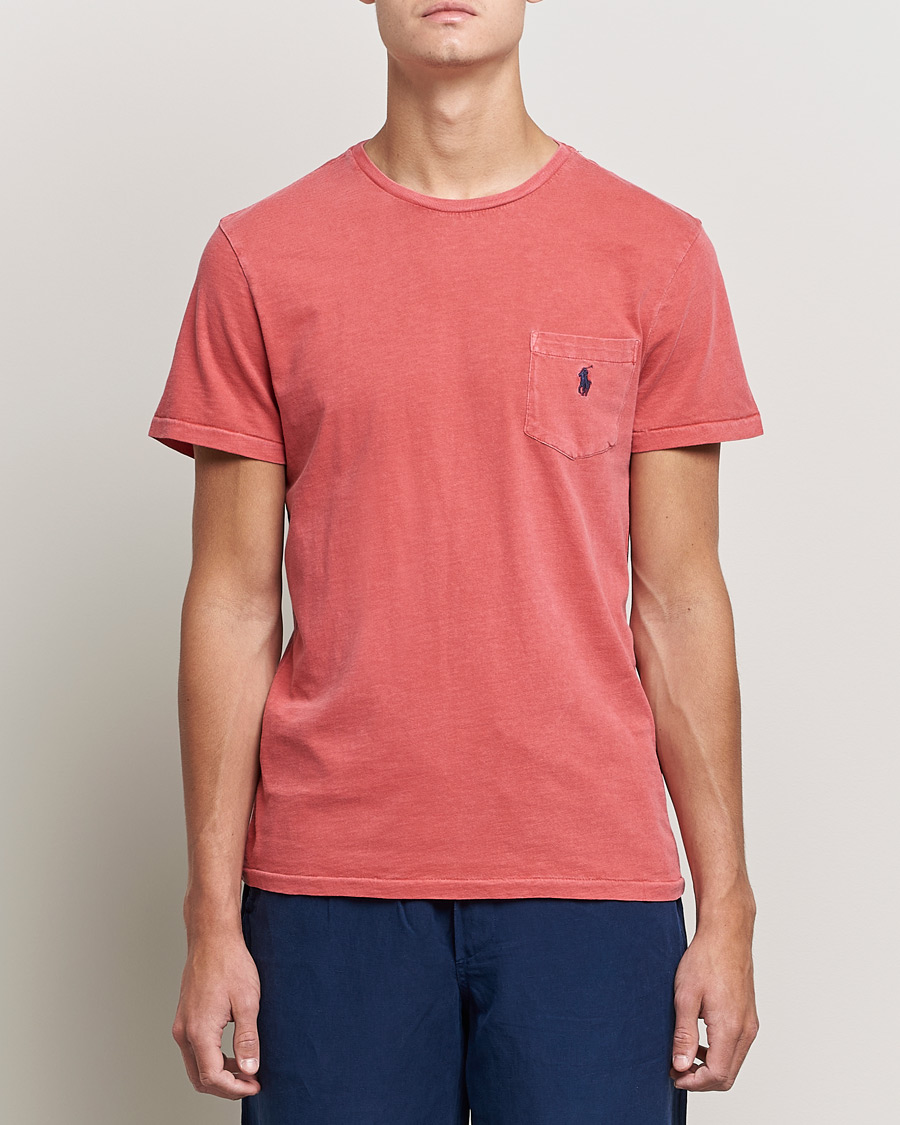 Herren | T-Shirts | Polo Ralph Lauren | Washed Crew Neck Pocket Tee Starboard Red