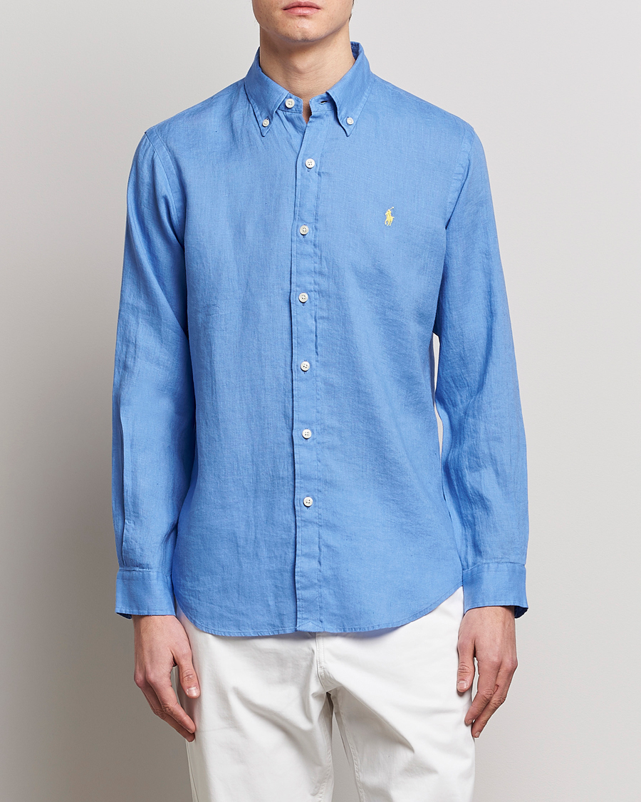 Herren | Hemden | Polo Ralph Lauren | Custom Fit Linen Button Down Harbor Island Blue