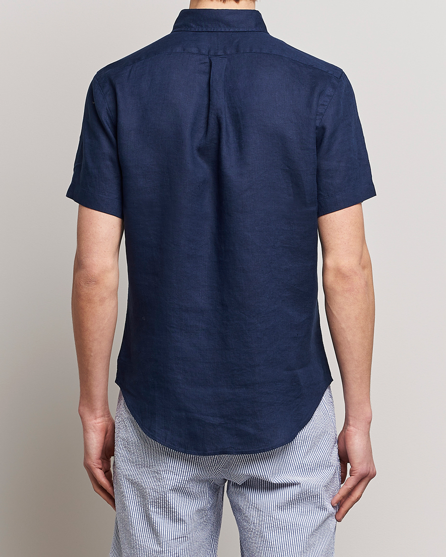 Herren | Hemden | Polo Ralph Lauren | Slim Fit Linen Short Sleeve Shirt Newport Navy