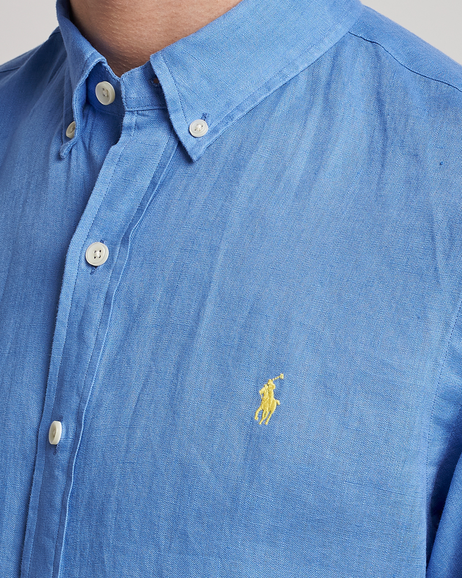 Herren | Hemden | Polo Ralph Lauren | Slim Fit Linen Button Down Shirt Harbor Island Blue