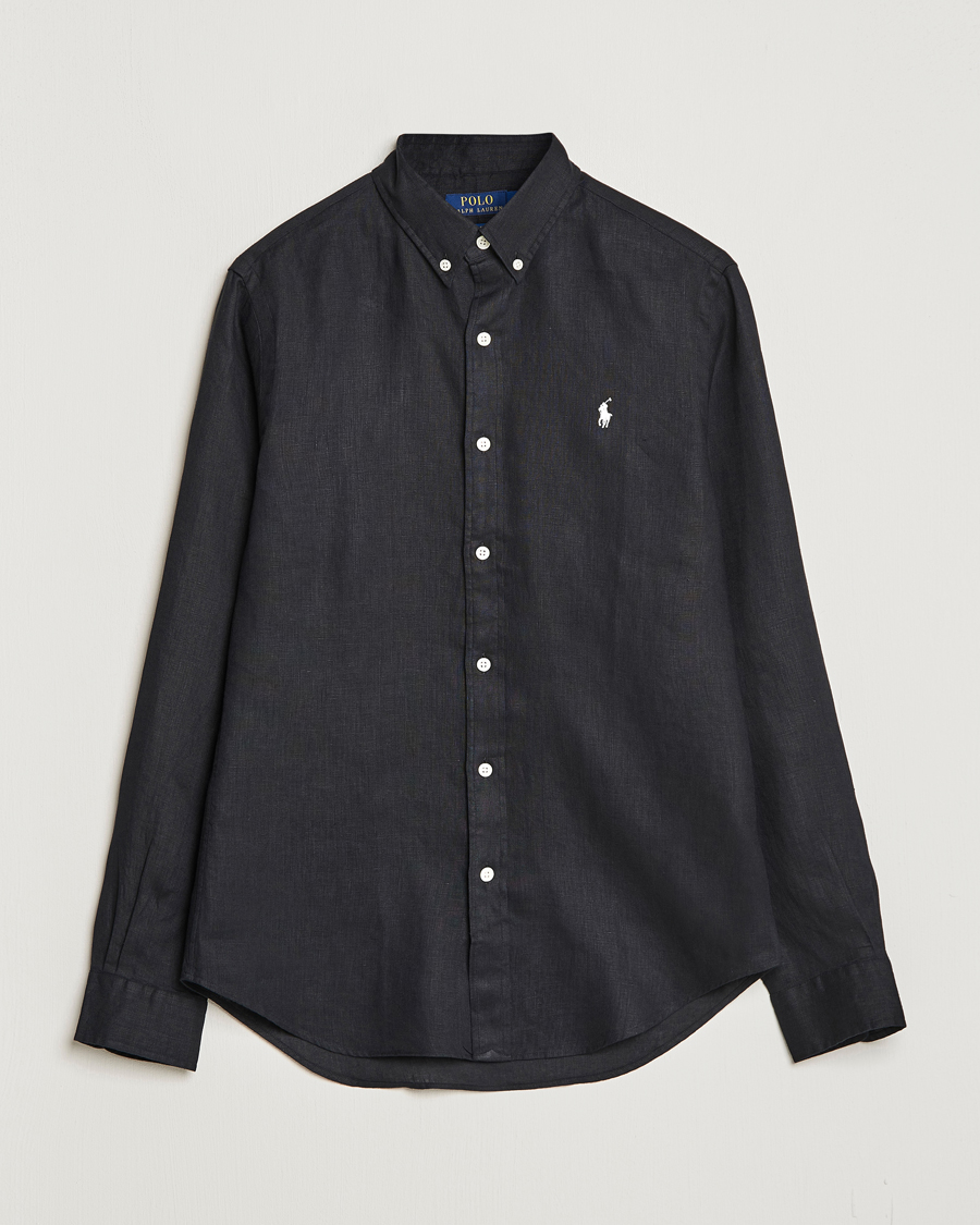 Herren | Hemden | Polo Ralph Lauren | Slim Fit Linen Button Down Shirt Polo Black