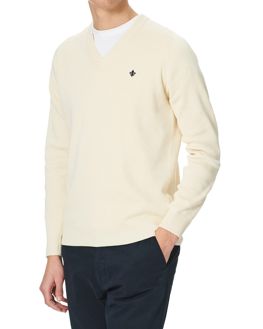 Herren | Pullover | Morris | Hilyard Knitted V-Neck Sweater Off White